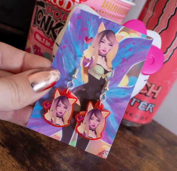 KDA Ahri UV Acrylic Earrings