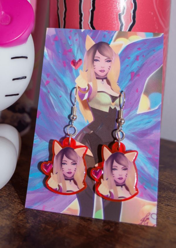 KDA Ahri UV Acrylic Earrings - Image 3