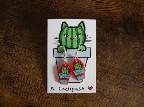 Cactipuss UV Acrylic Earrings - Image 3